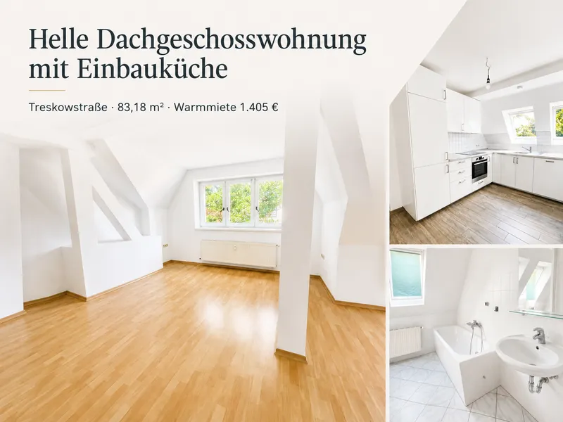 Helle Dachgeschosswohnung mit Einbauküche — photo 1